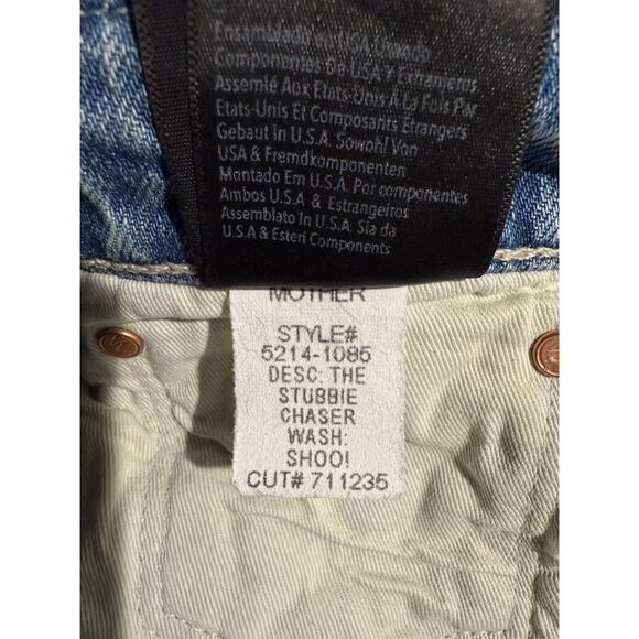 MOTHER Mens Stubbie Chaser Shoo! Wash Size 30 Ankle Jeans Button Fly Light Wash - Picture 10 of 14